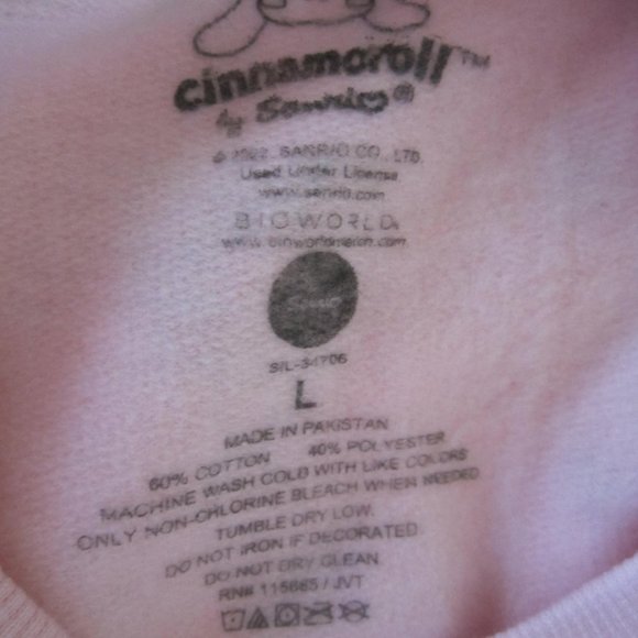 Cinnamorollo Sanrio Pink Sweat Shirt - Picture 5 of 5